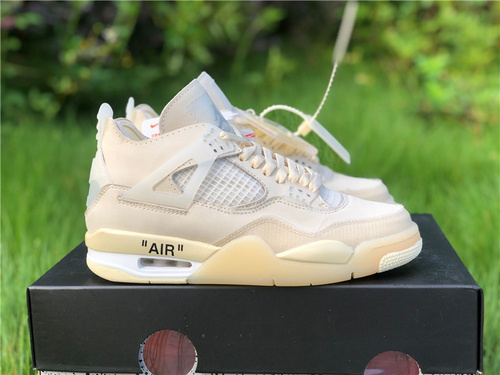 Pure original version_ OFF-WHITE X AJ4 Alliance version_ beige_ number CV9388-100 full yard full code 36-40-47.5-ea600e67